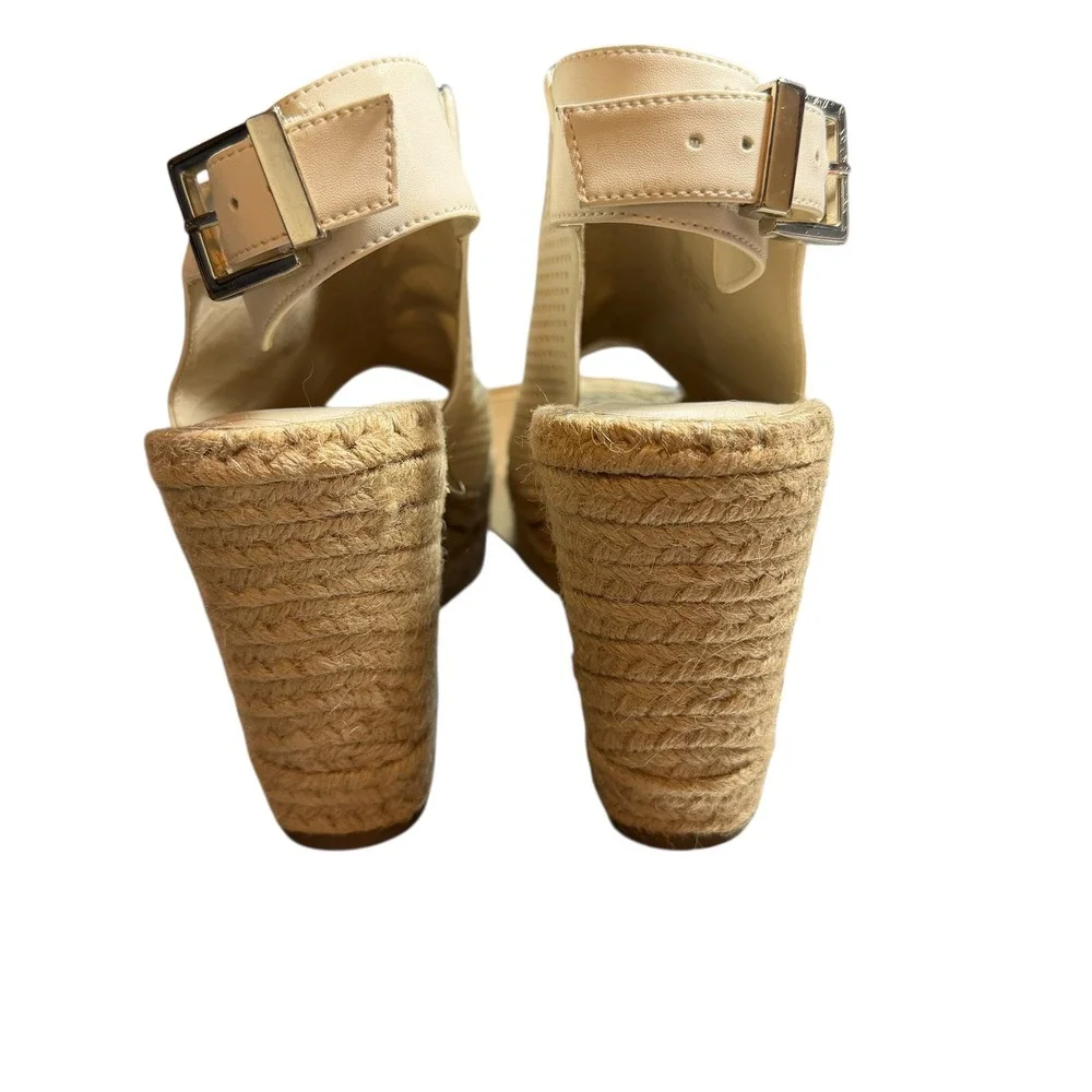 Kenneth Cole New York Orelia Wedge Sandals‎ Size 10M White Perforated Espadrille